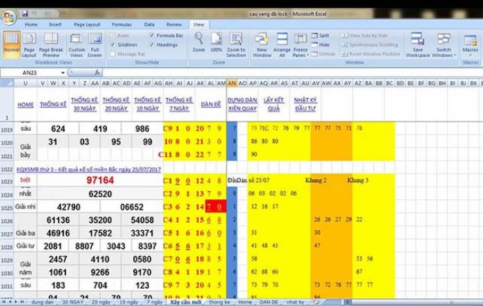 Cách tính lô đề bằng excel với kết quả của ngày hôm trước